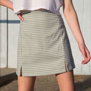 Brandy Melville Green Plaid Cara skirt
